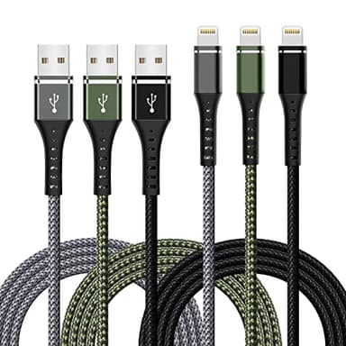 [Apple MFi Certified] iPhone Charger Fast Charging 3-Pack 3FT Lightning Cable Nylon Braided iPhone Charger Cord Compatible with iPhone 14 13 12 11 Pro Max XR XS X 8 7 6 Plus SE iPad and More 3FT - Image 1