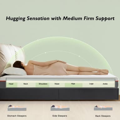 VECELO Charcoal Infused Memory Foam Full Mattress 8 Inch, Medium Firm Full Size Bed Mattress with Washable Cover for Full Bed Frame, Pressure Relieve, Fresh Cooling Comfort - Image 4