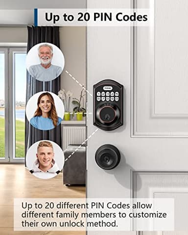 TEEHO TE001 Keyless Entry Door Lock with Keypad - Smart Deadbolt Lock for Front Door with 2 Keys - Auto Lock - Easy Installation - Oil-Rubbed Bronze - Image 2
