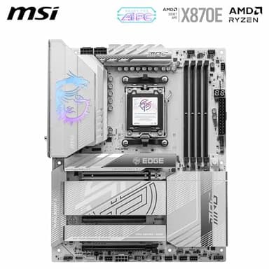 MSI MPG X870E Edge TI WiFi Motherboard, ATX - Supports AMD Ryzen 9000/8000 / 7000 Processors, AM5-80A SPS VRM, DDR5 Memory Boost 8400+MT/s (OC), PCIe 5.0 x16, M.2 Gen5, Wi-Fi 7, 5G LAN - Image 2