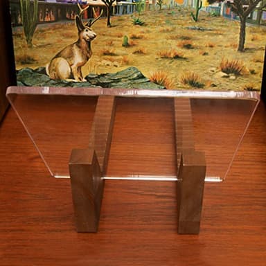 KAIU Vinyl Record Storage Holder - Solid Wood with Crystal Clear Acrylic Holder - Premium Design, Perfect 12" LPs or 7" Singles Display Unit - Stores and Supports up to 50 Albums (Vintage Brown) - Image 9