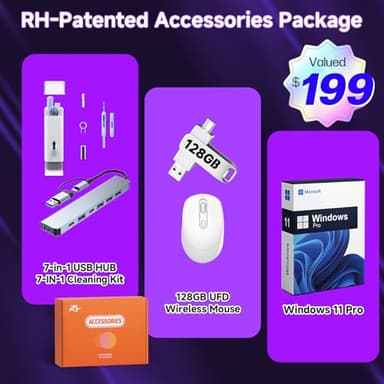 Dell Inspiron 16" Touchscreen Laptop, FHD+, 300 nits Touch Screen, Intel 10-Core 7 150U(Up to 5.4GHz), 32 GB DDR5, 1 TB SSD, Webcam, Backlit Keyboard, Fingerprint Reader, Windows 11 Pro,w/Accessories - Image 2