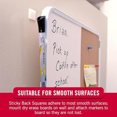 VELCRO Brand Mounting Squares | Square Dots with Adhesive 200pk, 7/8" White | Sticky Back Hook and Loop for Teacher Supplies, Office Organization (30705) - Image 4