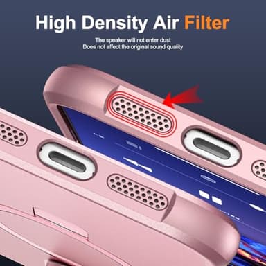 SKYLMW Compatible with iPhone 16 Pro Case with Invisible Magnetic O-Ring Stand Military-Grade Case for iPhone 16 Pro 6.3" [Compatible with Mag-Safe][Great Grip Feeling], Rose Gold - Image 8