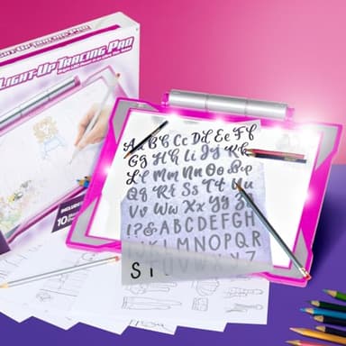 Crayola Light Up Tracing Pad - Pink, Writing & Drawing Art Kit for Kids & Adults, Kids Toys, Tracing Light Box Table, Holiday & Christmas Gifts for Girls & Boys, 6+ [Amazon Exclusive] - Image 7