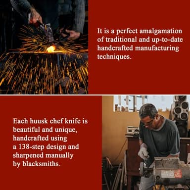 Huusk Meat Cleaver Knife, Hand Forged Butcher Knife for Meat Cutting, Full Tang Viking Knife with Sheath, Japanese Chef Knives for Kitchen, Outdoor Cooking, Camping, BBQ, Gift for Man and Women - Image 3