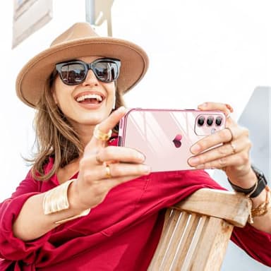LeYi for Galaxy A16-5G Phone Case: Tempered Glass Screen Protector [2 Pcs]+ Full Camera Lens Protection,Love Heart Plating Luxury Shockproof Phone Case para Samsung A 16 5G Cute,Pink - Image 8