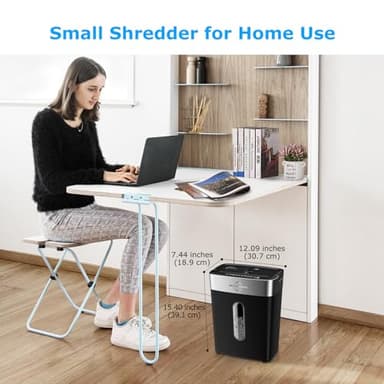 BONSEN Shredder for Home Office, 4 Gallons 8-Sheet Cross Cut Credit Card Shredder, Small Paper Shredder for Home Use, High Security Level P-4, ETL Certification (S3101) - Image 8