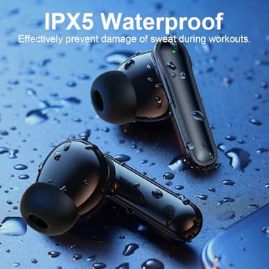 HUIFU Ear Buds Wireless Earbuds - Bluetooth Headphones 40H Playtime LED Display Deep Bass Stereo in-Ear Earphones with IPX7 Waterproof for iPhone Android Phone Tablet Laptop, Black - Image 7