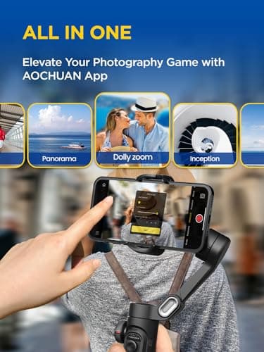 AOCHUAN Gimbal Stabilizer for Smartphone, iPhone Gimbal w/Focus Wheel Face/Object Tracking for iPhone 16 15 Pro Max/Android Foldable 3-Axis Handheld Phone Stabilizer for Video Recording -Smart XE - Image 5