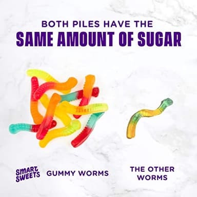 SmartSweets Gummy Worms Low Sugar Gummy Candy: 1.8oz (Pack of 14), No Artificial Sweeteners, Plant-Based, Gluten-Free, Healthy Snack for Kids & Adults - Image 6