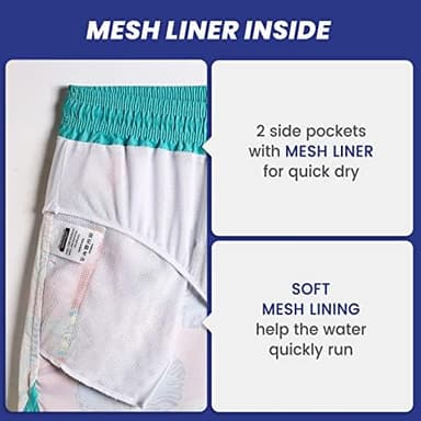 maamgic Mens Boys Short 80s 90s Vintage Swim Trunks with Mesh Lining Quick Dry Swim Suits Board Shorts - Image 4