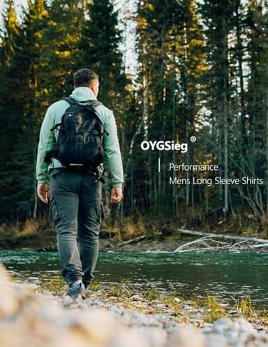 OYGSieg Men's Athletic Hoodies Long Sleeve Fishing Shirts for Men UPF SPF UV Sun Protection Shirts Lightweight Rash Guards L - Image 5