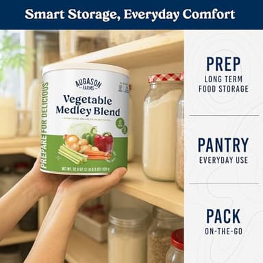 Augason Farms Vegetable Medley Blend Can - Dehydrated Mixed Veggies - Gluten Free Emergency Food Supply with Long Shelf Life for Survival, Disaster Prep & Everyday Meals - 131 Servings - Image 5