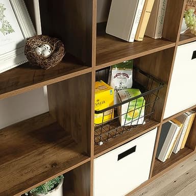 Sauder Miscellaneous Storage 9-Cube Organizer Storage Bookcase/Pantry cabinets, Rural Pine Finish - Image 5