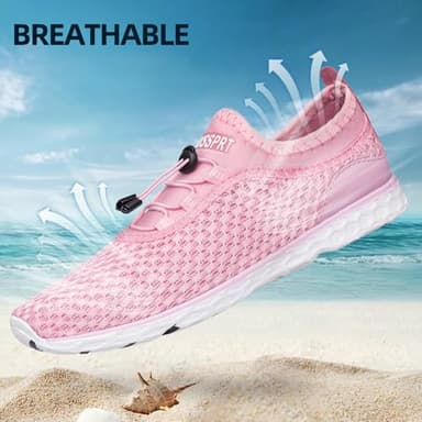 DOUSSPRT Women's Water Shoes Quick Drying Sports Aqua Shoes Pink Size 10 - Image 4