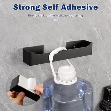 NearMoon Self Adhesive Hand Towel Holder/Towel Ring, Stainless Steel Hand Towel Bar Rustproof Stick on Wall-Towel Rack for Bathroom/Kitchen, Square Sticky and Wall Mounted (9 Inch, Matte Black) - Image 7