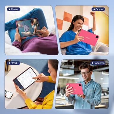 Android Tablets, 11 inch Octa-Core Processor Tablet with 2 Years Protection, 128GB Storage,12GB RAM, 6ft Charging Cable, 8000mAh Battery, Reinforced Type-C Port, Quad-Speaker (Pink) - Image 7