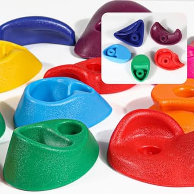 TOPNEW 32 Rock Climbing Holds Multi Size for Kids, Adult Rock Wall Holds Climbing Rock Wall Grips for Indoor and Outdoor Playground Play Set - Includes 2 Inch Mounting Hardware - Image 8