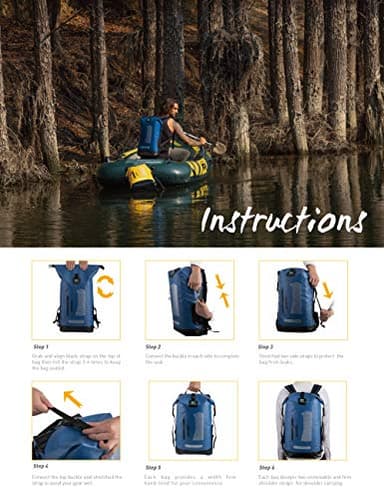 IDRYBAG Waterproof Backpack for Men 20L/30L/40L, Floating Dry Bag Kayak, Dry Backpack Hiking - Image 7
