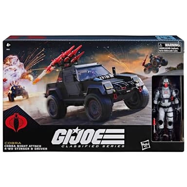 G.I. Joe Classified Series #120, Cobra Night Attack 4-WD Stinger & Driver, Collectible 6 Inch Action Figure & Vehicle with 8 Accessories - Image 2