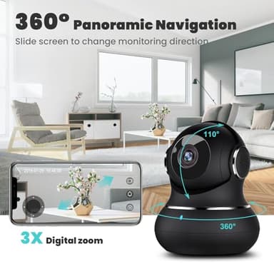 litokam 2K Indoor Camera, 360 Pan/Tilt Home Security Cameras with Motion Detection, Pet Cam with Phone App, Baby Monitor with Night Version, WiFi Camaras, Two Way Audio, Work with Alexa, 2 Pack - Image 7