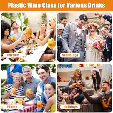 30 Pack Plastic Ribbed Wine Glasses, 14 OZ Origami Stemless Disposable Wine Champagne Whiskey Glasses Unbreakable Clear Plastic Cocktail Glasses, Reusable Wine Cups for Home Party Wedding Bar - Image 8