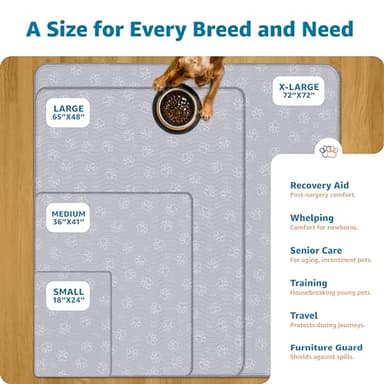 IMPROVIA® Reusable Puppy Pad – Waterproof, Extra-Absorbent, Washable Pee Pad for Dog Training, Whelping, & More – Protect Your Floors & Pet with Quick-Drying Potty Pad. (Extra Large - 72" x 72") - Image 6