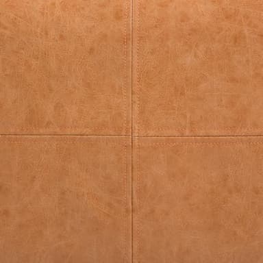 SIMPLIHOME Brody Boho Round Pouf in Distressed Brown Vegan Faux Leather for the Living Room, Bedroom and Kids Room - Image 8