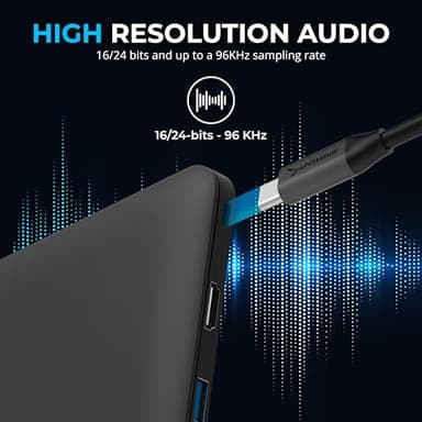 SABRENT USB to 3.5mm Jack Audio Adapter, USB to Headphone Jack Adapter Sound Card, Upgrade to 24-Bit 96Khz for a deep Sound Quality (AU-UCMA) - Image 5