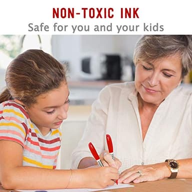 Volcanics Red Dry Erase Markers Low Odor Fine Whiteboard Markers Thin Box of 12 - Image 3