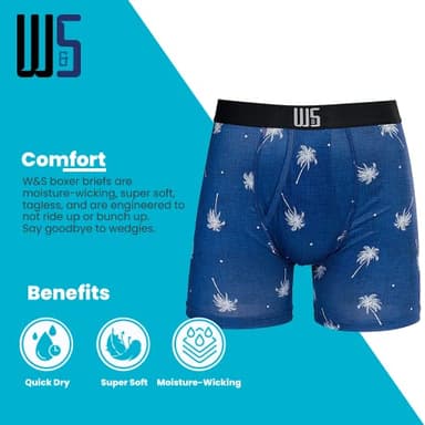 Warriors & Scholars Chafe Safe Pouch Boxer Briefs For Men Pack Of 6, Ultra Soft, Breathable Quick Dry, Moisture-Wicking, Buldge Enhancing Mens Underwear, 429FBP M - Image 5