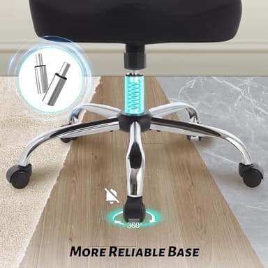 400LBS Office Chair, Executive Desk Chair with Adjustable Lumbar Support, Comfy W-Shape Thicken Cushion Ergonomic Mesh Computer Chair, Swivel Task Chair Padded Flip-up Armrest for Home Office,Black - Image 7