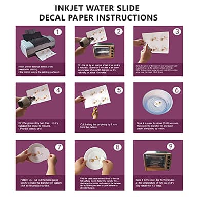 20 Sheets Waterslide Decal Paper INKJET CLEAR,8.5X11 Inch Water Slide Transfer Paper Transparent Printable for Tumblers,Ceramics,Plastics,Glasses,DIY - Image 2