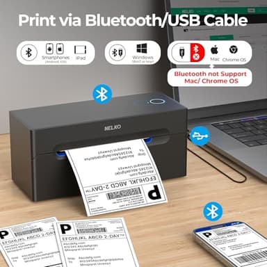 Nelko Bluetooth Thermal Shipping Label Printer, Wireless 4x6 Shipping Label Printer for Small Business, Support Android, iPhone and Windows, Widely Used for Amazon, Ebay, Shopify, Etsy, USPS - Image 2