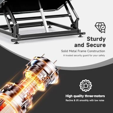 Welzona Power Lift Recliner Chair for Elderly, Triple Motor Lift Chair with Infinite Position, Electric Stand Assist for Seniors, Single Sofa with Side Pockets for Living Room, Gray - Image 5