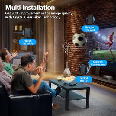 2025 TV Antenna Indoor Antenna for Smart TV, 2200+ Miles Long Range Reception tv Antenna with Amplifier Signal Booster for Local Channels, Clear Reception for 4K 1080p HD - Image 5