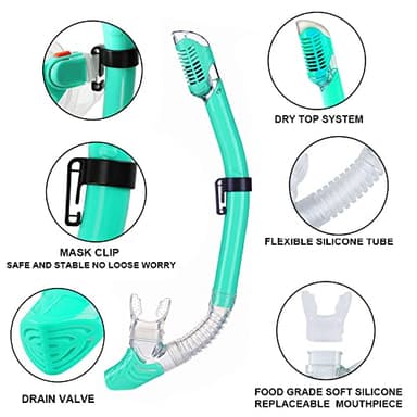 HH HHAO SPORT Kids Mask Fins Snorkel Set Snorkeling Packages, with Diving Mask, Snorkel, Adjustable Swim Fins, Mesh Bag, Anti-Fog Anti-Leak Snorkeling Gear for Kids for Snorkeling Swimming Diving - Image 2