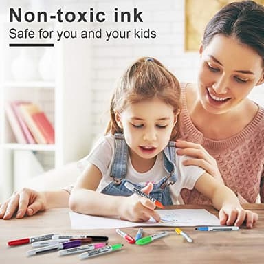 Volcanics Dry Erase Markers Low Odor Fine Whiteboard Markers Thin Box of 12, 10 Colors - Image 2
