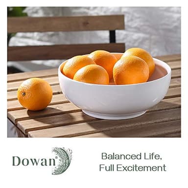 DOWAN Serving Bowls, 9.5" Large Salad Bowls for Entertaining, Side Dishes, Pho, Pasta, Centerpiece Bowls for Dinner Parties, Kitchen Decor, Microwave & Dishwasher Safe, White - Image 5