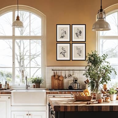 ArtbyHannah Framed Wall Art, 11x14 inch Black Plant Wall Decor with Grey Picture Frames for Dinning Room Living Room Decorations (4 Pack) - Image 2