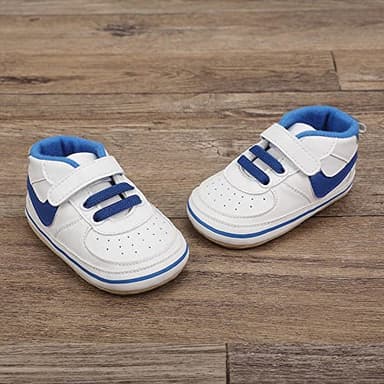 Clowora Unsex Baby Shoes Boys Girls Infant Sneakers Non-Slip Soft Rubber Sole Toddler Crib First Walker Lightweight Shoes (A03/Blue,12-18 Months) - Image 3