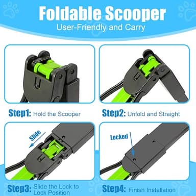 VacFreKep 80cm Pet Pooper Scooper for Dogs and Cats with Long Handle High Strength Material and Durable Spring for Easy Grass and Gravel Pick Up(Green) - Image 6