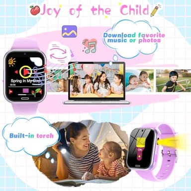 Smart Watch for Kids - Touch Screen Watch with Camera, Music, Video, Pedometer, Calculator, Alarm Clock, Learn Card, Audio Book, Calendar - Kids Watch for Boys & Girls Ages 4-12 (Purple) - Image 5