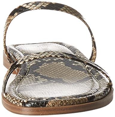 The Drop Women's Paris Square Toe Two Strap Flat Sandal, Printed Snake, 8 - Image 2