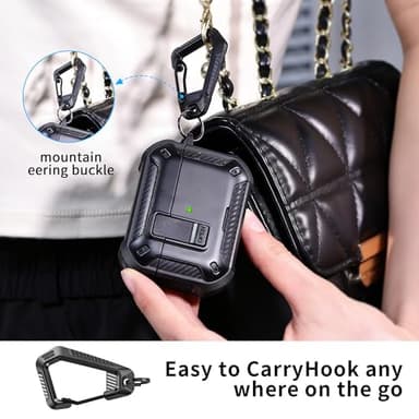 RFUNGUANGO Compatible with AirPods Pro 3rd Generation Protective Case with Phone Holder Compatible with Back Magnetic Suction Function Suitable for AirPods Pro 3 Protective Case-Black - Image 7