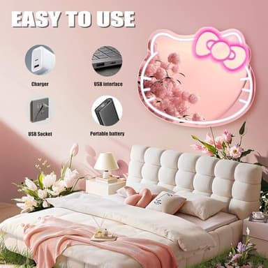 Hello Kit Neon Sign,16 * 14 Inch Led Lights Signs for Wall Decor, Adjustable Brightness Night Light Room Decor for Girl Bedroom Birthday Halloween Christmas Gift - Image 6