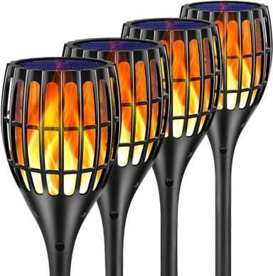 Solar Lights Outdoor 99 LED Higher & Larger Flickering Flame Solar Torch Light 43" Waterproof Outdoor Lighting Solar Powered Pathway Lights Christmas Decorations for Garden Patio Yard (Vertical bar) - Image 1