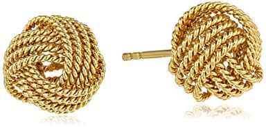 Amazon Essentials Yellow 14K Gold Plated Sterling Silver Twisted Love Knot Stud Earrings , (previously Amazon Collection) - Image 1