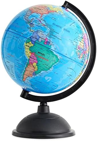 Juvale World Globe for Kids - 8-Inch, Multicolor with Plastic Stand - Educational Desk Globe with World Map for Kids & Classroom Decor - Image 3